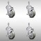 Service Caster 4 Inch SS Gray Polyurethane Wheel Swivel 3/8 Inch Threaded Stem Caster Set Brake SCC-SSTS20S414-PPUB-TLB-381615-4 - alternate 1